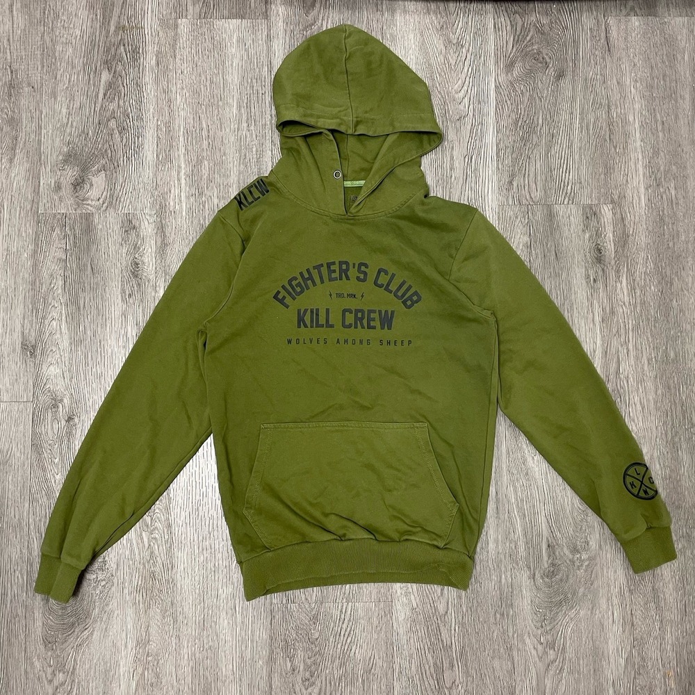Kill Crew Hoodie Mens Small Green Fighter Club  UFC MMA Training Jiu Jitsu Gym